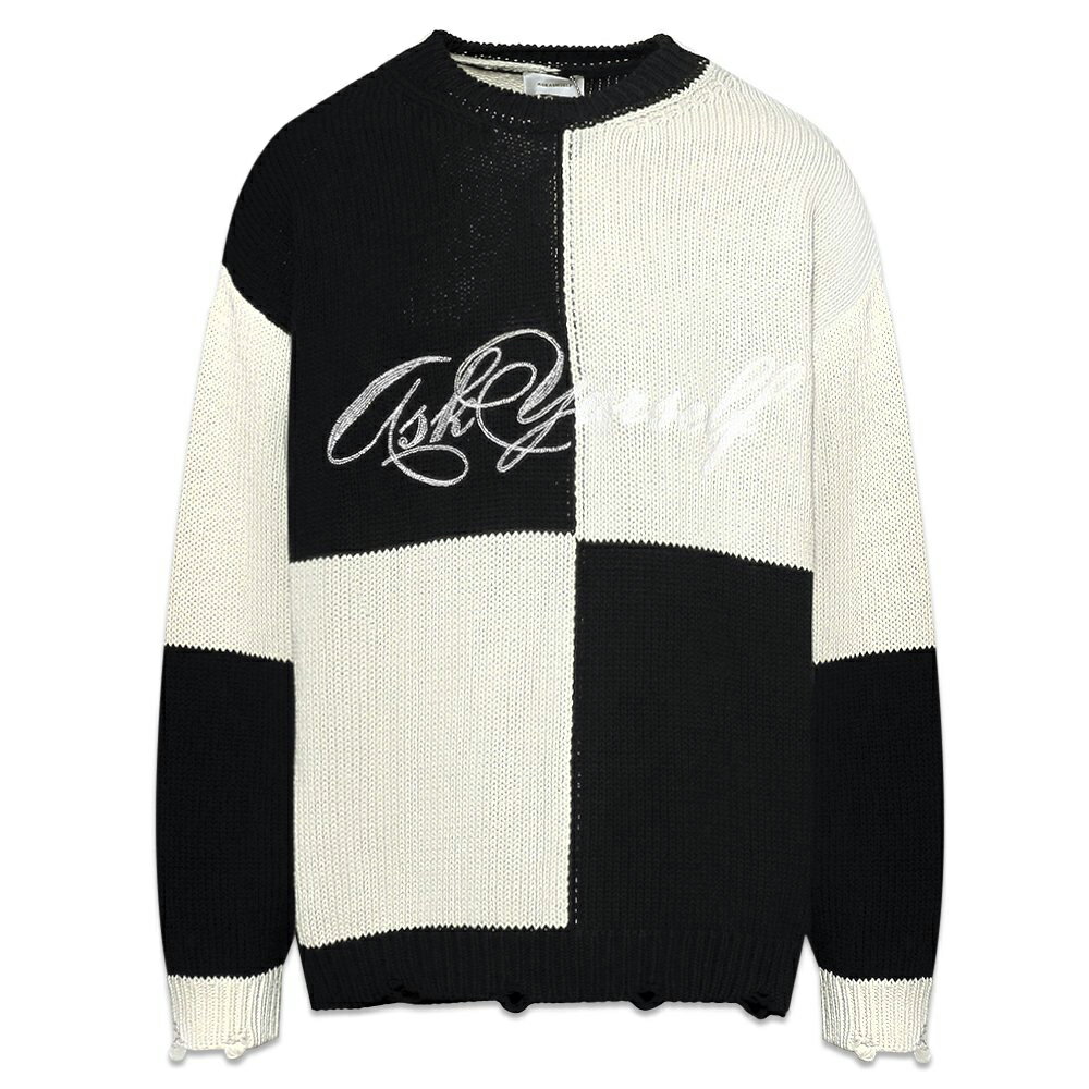 ASKYURSELF / Chunky Checkerd Knit Sweater