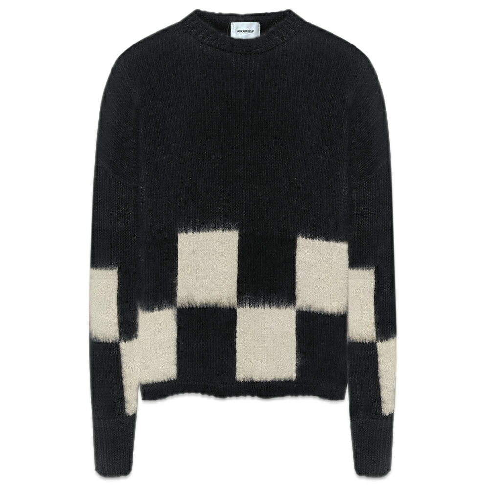 ASKYURSELF / Brushed Checkered Knit