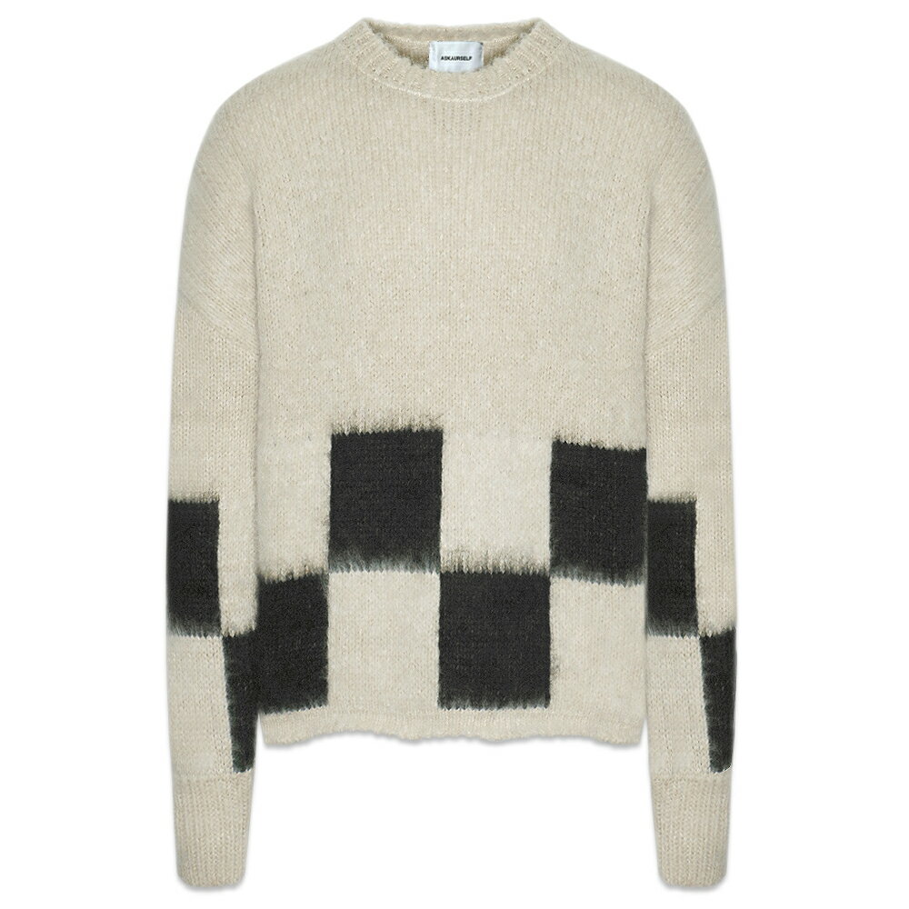 ASKYURSELF / Brushed Checkered Knit