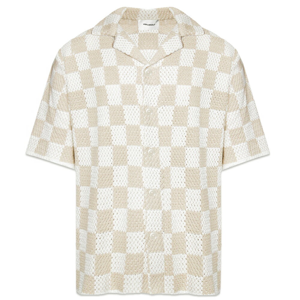 ASKYURSELF / Checkered Crochet Shirt