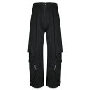 BLR BLUER / Curved Cargo Black Denim Pants