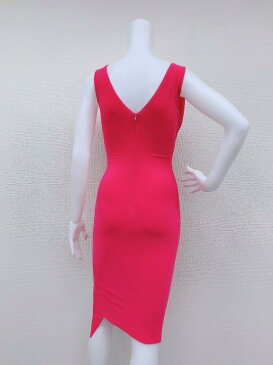 キャバドレス・韓国ドレス・東大門・ワンピース ・キャバクラ・結婚式・パーティー・ワンピ・タイト・高見・大人・高級・ノースリーブ・カシュクール風・おしゃれ・無地・ローブドフルール・Andy