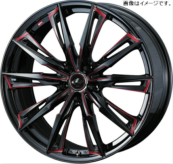 Weds ウェッズ 19×8.0J +50 5穴 PCD114.3 BK/SC ホイール 4本 LEONIS GX レオニス ジーエックス (39393)