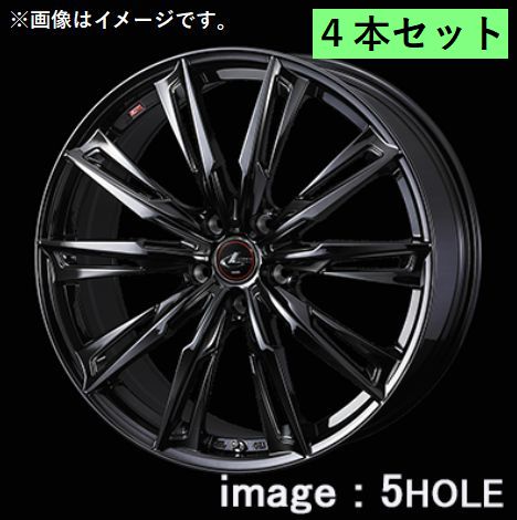 Weds ウェッズ 20×8.5J +52 5穴 PCD114.3 BK/SC ホイール 4本 LEONIS GX レオニス ジーエックス (39402)