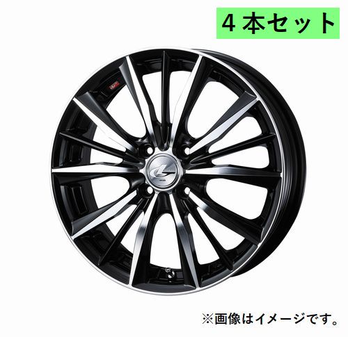 Weds ウェッズ 14×4.5J +45 4穴 PCD100 BKMC ホイール 4本 LEONIS VX レオニス ブイエックス (33230)