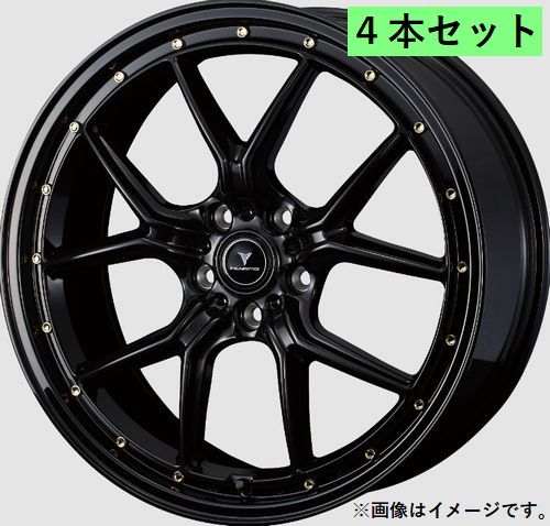 【個人宅発送可能】Weds NOVARIS ASSET S1 19X8.0J +45 5穴 PCD14.3 BLK/G ホイール 4本 ノヴァリス・アセット エスワン (41326)