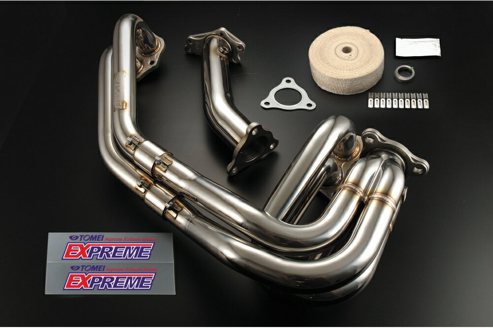 TOMEI EXPREME EXHAUST MANIFOLD EJ205/EJ207/EJ255/EJ257 Unequal-Length for Single Scroll(193082) 商品内容 商品名：EXPREME EXHAUST MANIFOLD EJ205/EJ207/EJ255/EJ257 Unequal-Length for Single Scroll(193082) 適用：◆インプレッサ 日本仕様 　　　　GC8/EJ207 　　　　GF8/EJ207 　　　　GD-AB/STI/EJ207 　　　　GGB/EJ207 　　　　GR/GV/A-LINE/EJ257 　　　◆インプレッサ 海外仕様 　　　　GD/WRX/EJ205 　　　　GD/WRX/EJ255 　　　　GD/STI/EJ257 　　　　GH/GE/WRX/EJ255 　　　　GR/GV/WRX/EJ255 　　　　GR/GV/STI/EJ257 　　　◆フォレスター 　　　　SF5/SG5/SH5/EJ205 　　　　SG9/SH9/EJ255 品番：193082 定価：￥150,000(税抜) 備考：シングルスクロールタービン搭載車用 FEATURE / SPEC 【高効率4-1タイプ採用、非等長設計】 純正品4-2-1タイプは、すぐに4-2へと絞り込んでしまうため排気効率に優れません。 しかし当製品では排気効率に優れた4-1タイプを採用することにより、タービンレスポンスやタービン運動率を高め、ドライビングフィーリングが劇的に変化します。 また、完全等長では排気干渉は無くなりますが車両の構造上、集合部までの距離が長くなることでのタービンレスポンス低下や、構造が複雑になり曲部が多くなることで排気抵抗が増える傾向にあります。 非等長の場合、排気干渉を逆に利用することで他の気筒の排気を引っ張る効果を狙うことができる為、それらの点を総合的に検討した結果、度重なるテストデータから非等長を採用しました。 ■ サポートパイプ径大幅拡大 純正品φ42.7→TOMEI製φ60に太くすることで高回転域での出力を向上させています。このサポートパイプ径であればブーストアップやタービン変更時に抜群のパフォーマンスを発揮します。 ■ 乾いたレーシングサウンドに変化！ 純正品同様に非等長設計の為、音質はボクサーサウンドを残したまま、サポートパイプ径やステンレス材質等への変更などにより更に乾いたクリアーなサウンドを引き出し、アクセルを踏み込んだ時の恍惚のフィーリングを得られます。 ■ 超ハイクオリティー ロストワックスタイプ高強度フランジを採用し、溶接精度もこだわり至極の仕上げとなっております。また、内面も極力バリや段付きなどのスムージング処理を行うことで、排気効率を大幅に向上させています。 ■ 軽量化＆防錆化 軽量&耐腐食性抜群のSUS304ステンレス材を使用することにより,大幅な軽量化と耐久性を実現致しました。 【キット構成】 マニホールド本体 タービンサポートパイプ バンテージ 締付バンド ガスケット ブラインドボルト ボルトスムースペースト 注意事項 ●別途送料を頂いております。 (配送業者の指定はお受けできません。) ●沖縄・離島・海外は発送不可です。 ●この商品はメーカー様お取り寄せ品となります。 ●長期欠品の場合2~3カ月程お時間を頂く事がございます。 ●注文後のお客様都合によるキャンセルは致しかねますのでご了承ください。 ●お急ぎの方は購入前にお問い合わせをお願い致します。 ●ご購入前にメーカー様ホームページで商品を確認して下さい。 ●適合・商品詳細に関しましては、メーカー様に直接お問い合わせお願い致します。 ●商品画像はイメージとなります。実際の商品とは異なる場合がございます。予めご了承ください。