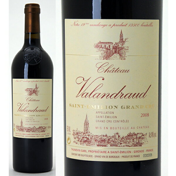 [2008]　シャトー・ド・ヴァランドロー　 750ml　（サンテミリオン特級）赤ワイン【コク辛口】【ワイン】【GVA】【RCP】【AB】【wineday】^AKVR01A8^