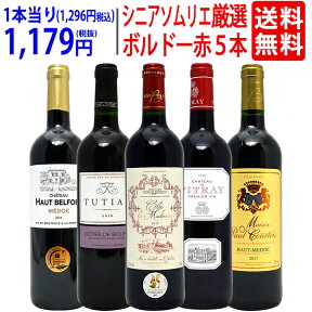 ワイン ワインセットワンランク上 シニアソムリエ厳選ボルドー5本セット 送料無料 飲み比べセット ギフト ^W0G5E2SE^