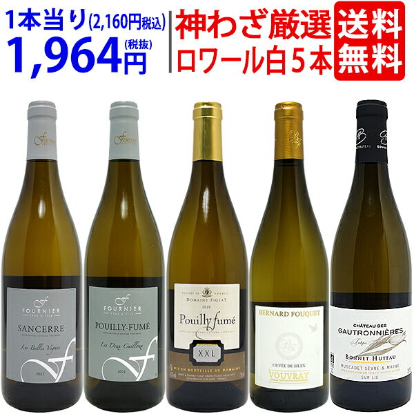 ワイン飲み比べセット 超プレミアムセット 神わざ！シャブリ越え！ロワール有名地区の白5本セット ワイン ワインセット 送料無料 大人気 飲み比べセット ギフト ^W0LC02SE^