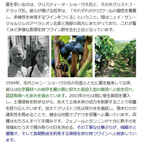 よりどり6本で送料無料[2023] ニュイ サン ジョルジュ プルミエ クリュ レ ヴォークラン 750ml ドメーヌ ジャン ショーヴネ(ブルゴーニュ フランス)赤ワイン コク辛口 ワイン ^B0JUVC23^ veritas-10064498 ヴェリタス〜輸入直販ワイン専門店 サンプル画像3