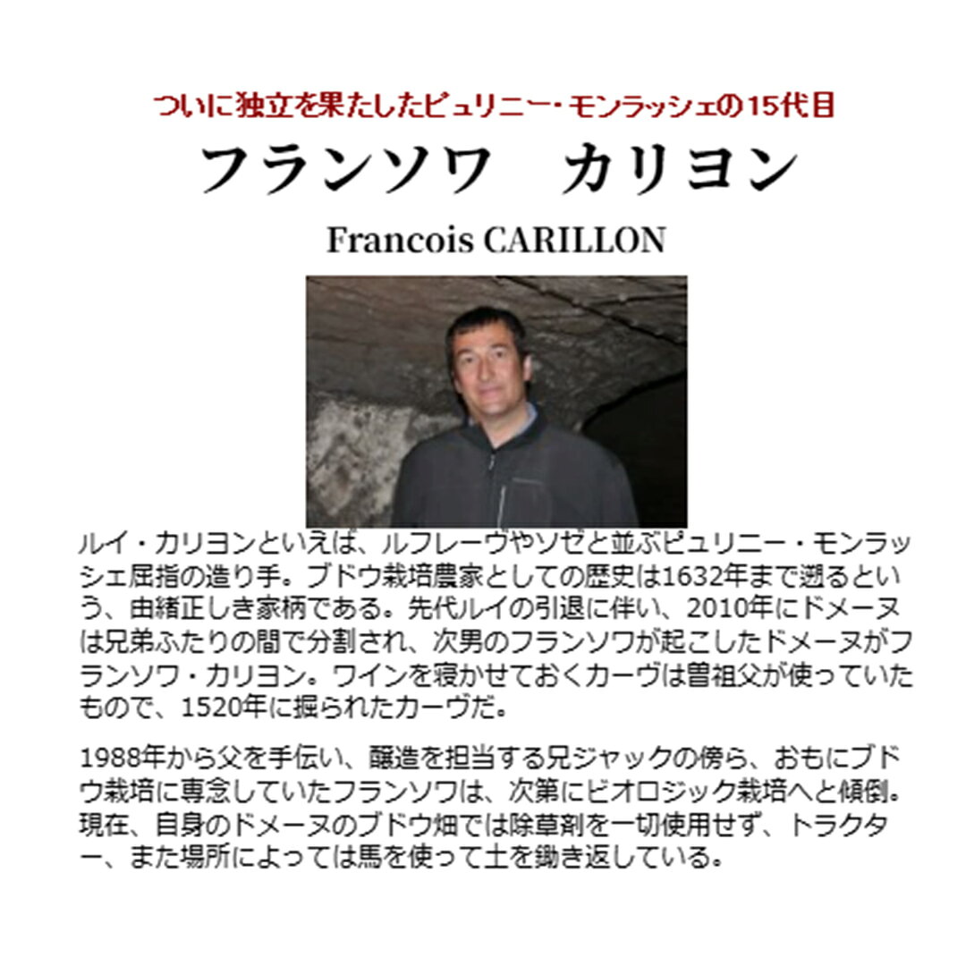 [2022] ブルゴーニュ アリゴテ 750ml フランソワ カリヨン(ブルゴーニュ フランス)白ワイン コク辛口 ワイン ^B0LCAG22^ veritas-10064959 ヴェリタス〜輸入直販ワイン専門店 サンプル画像2