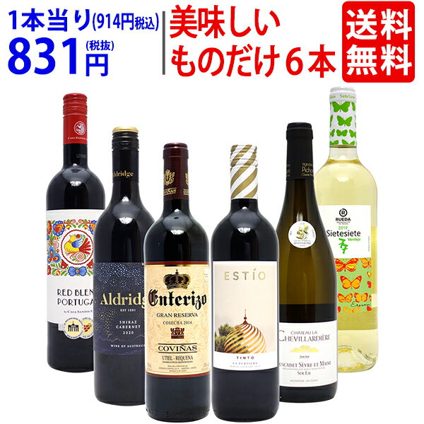 ワイン ワインセット美味しいものだけ6本セット 送料無料 (赤4本+白2本) 飲み比べセット ギフト ^W0F773SE^