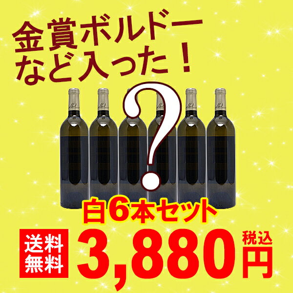 ワイン ワインセット 福袋 ワインくじ中身の見えない白ワイン6本セット 送料無料 ギフト ^W0KZB1SE^