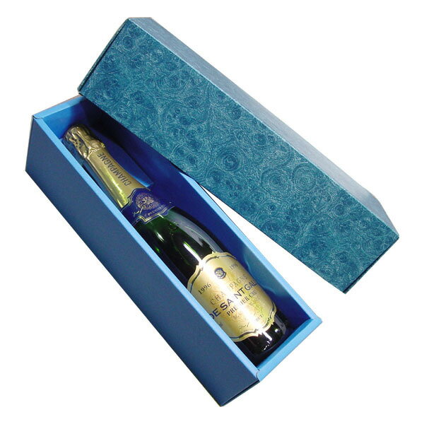 ○ シャンパン1本入り用 ギフト箱青色 ＋全包装＋リボン又はのし ワイン ^GIFTCB01^