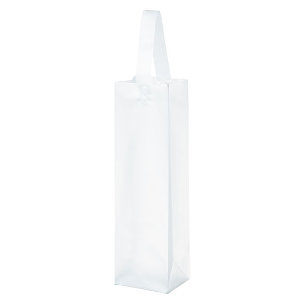 ○ フロスト ワイン バッグ レギュラーボトル 1本用 半透明 手提げ袋 ^GIFTTF03^