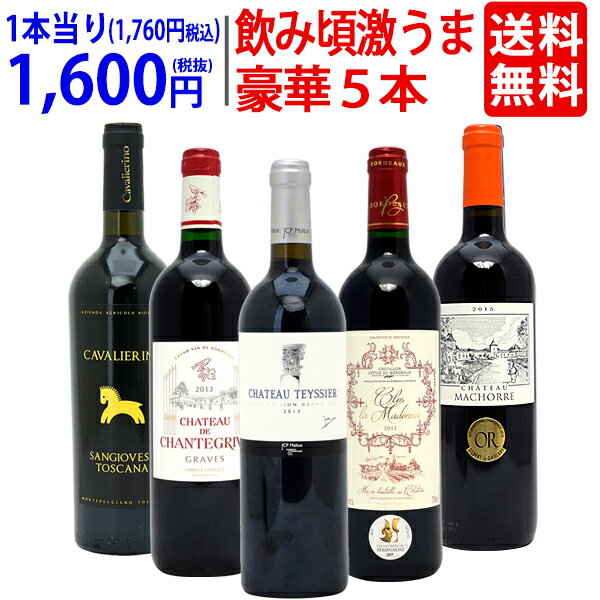 ワイン ワインセット09、12、13 、15 飲み頃激うま豪華赤5本セット 送料無料 飲み比べセット ギフト ^W0MBA5SE^