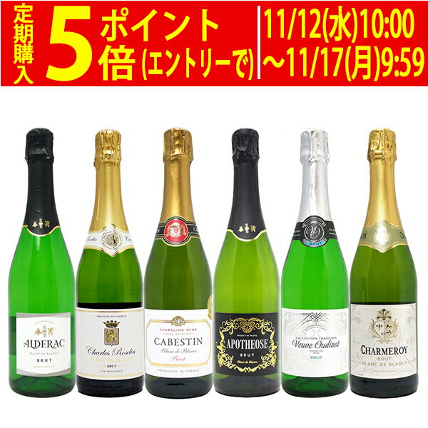 ワイン ワインセット本場フランス産の極上辛口スパークリングワイン6本セット 送料無料 飲み比べセット ギフト ^W0A5I4SE^