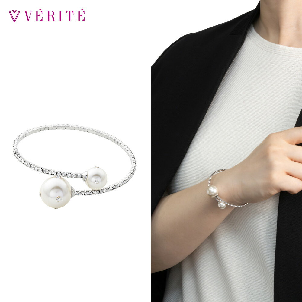 プラスチックパール ガラスライン バングル (シルバーカラー) アクセサリー レディース ジュエリー 132408120007