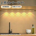【20/40/60CM】センサーライト 室内 人感センサーライト インテリア 雰囲気 屋内 廊下 アルミニウム製 3段階調色 無段階調光 120°範囲 ledセ...