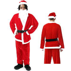 VeroMan メンズ サンタ クリスマス コスプレ 衣装 5点セット 大きいサイズ