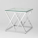  VeroMan サイドテーブル ソファサイド ガラステーブル ガラス 透明 モダン レトロ アンティーク シック 韓国インテリア 55cm