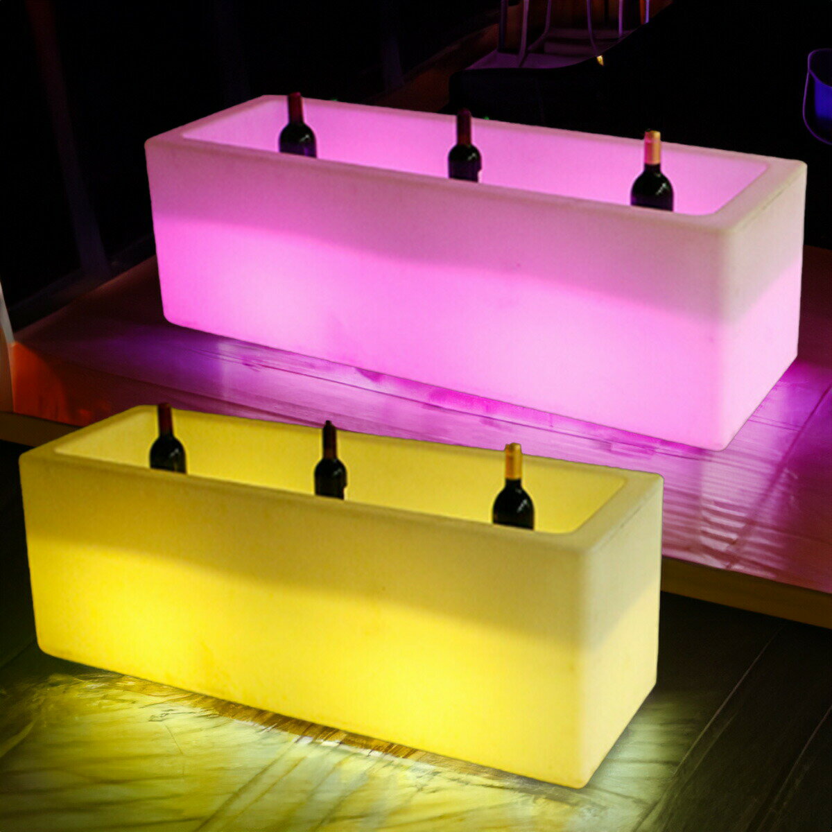 [120 40cm] VeroMan 光る 収納ブロック LED ライト リモコン付き 光るオブジェ ワインラック 屋外 装飾 イベント バー ラウンジ 光る家具 韓国インテリア