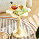 VeroMan サイドテーブル ソファサイドテーブル 木製 フラワー 花 花形 モダン レトロ シンプル キュート 韓国インテリア