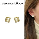 VeroMan BIJOU+ ピアス 猫目石ピアス 幾何デザイン 幾何スクエア×猫目石が幻想的 透かしデザインの上品ピアス 925銀針風 シンプルジュエリー レ...