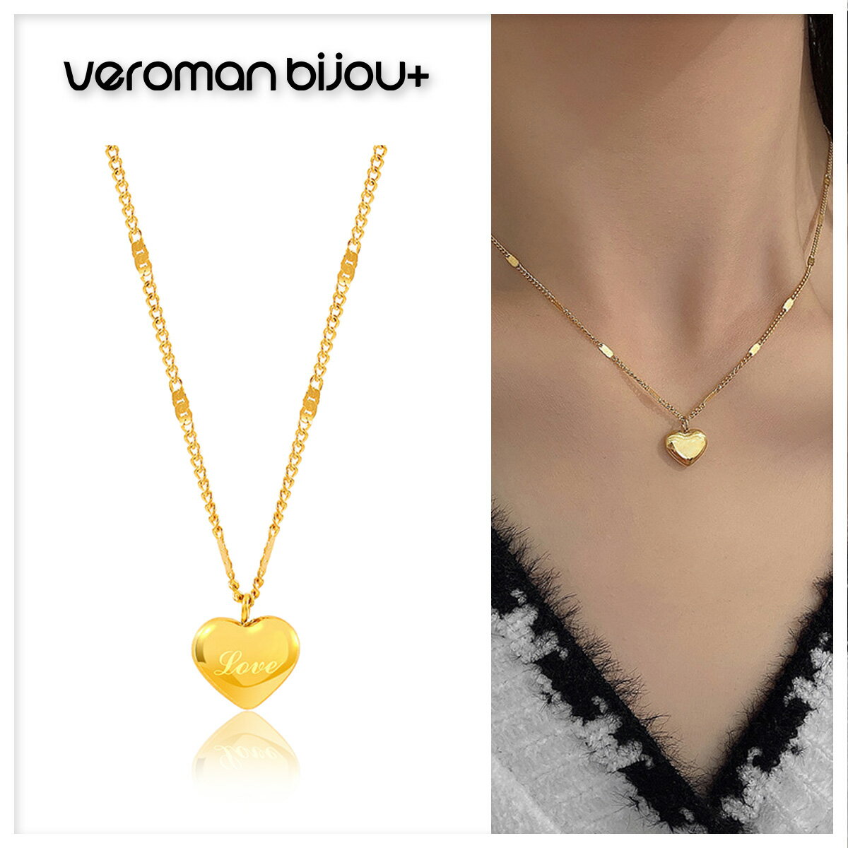 VeroMan BIJOU ϡȥڥȥͥå쥹 18Kƥ󥰤βʵ̥Ϥξʥ󥸥奨꡼ ڹ񥢥꡼