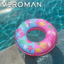 VeroMan 浮き輪 ピンク フラミンゴ モチーフ 大人 子供兼用 夏 可愛い おしゃれ 軽量 フロート プール 海 ビーチグッズ コンパクト収納 厚手PVC素材
