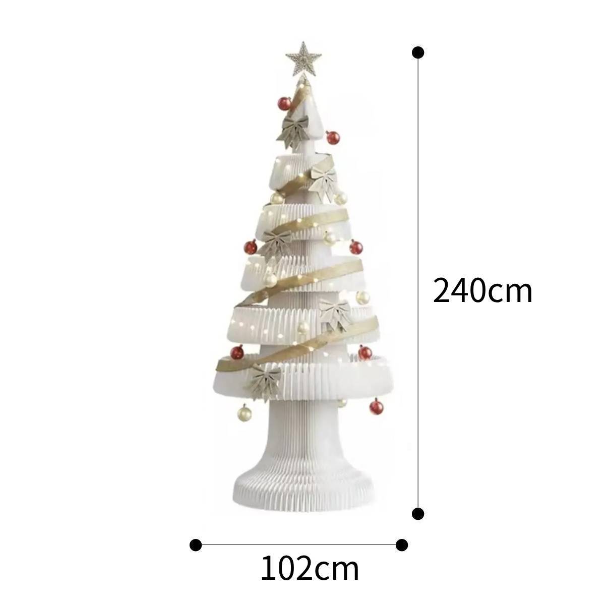 [240cm] VeroMan クリスマスツリー 折りたたみ紙製クリスマスツリー クリスマス装飾 卓上オーナメント 雰囲気演出 パーティー飾り 収納便利 環境にやさしい 韓国インテリア [102x240cm] [2]