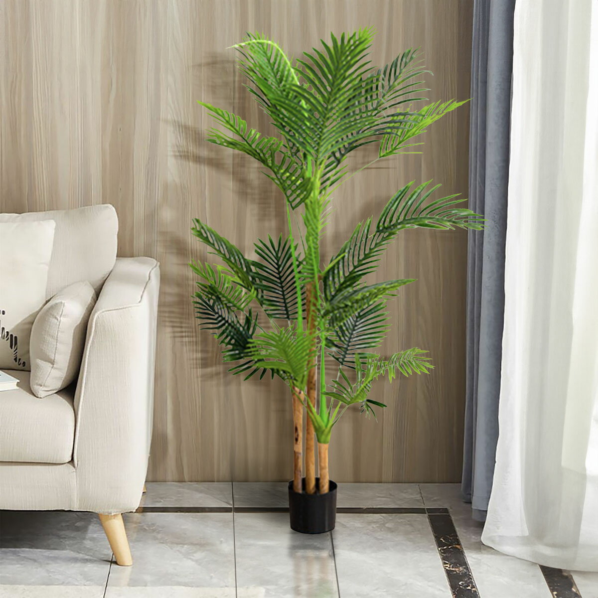 [Lサイズ] VeroMan 人工植物 アレカヤシ 造花 フェイクグリーン オフィス 観葉植物 鉢付 お手入れ簡単 水やり不要 韓国インテリア
