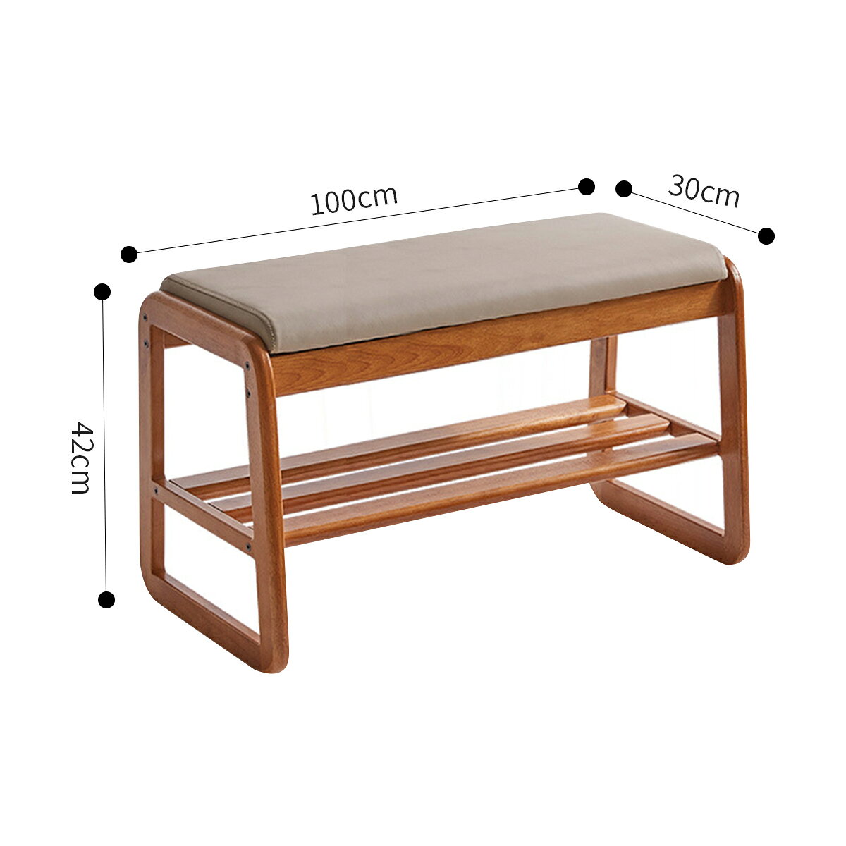 [幅100cm] VeroMan ソファ ベンチ チェア 靴置き 靴棚 収納ラック ラック 棚 木製 モダン レトロ アンティーク 韓国インテリア [2]