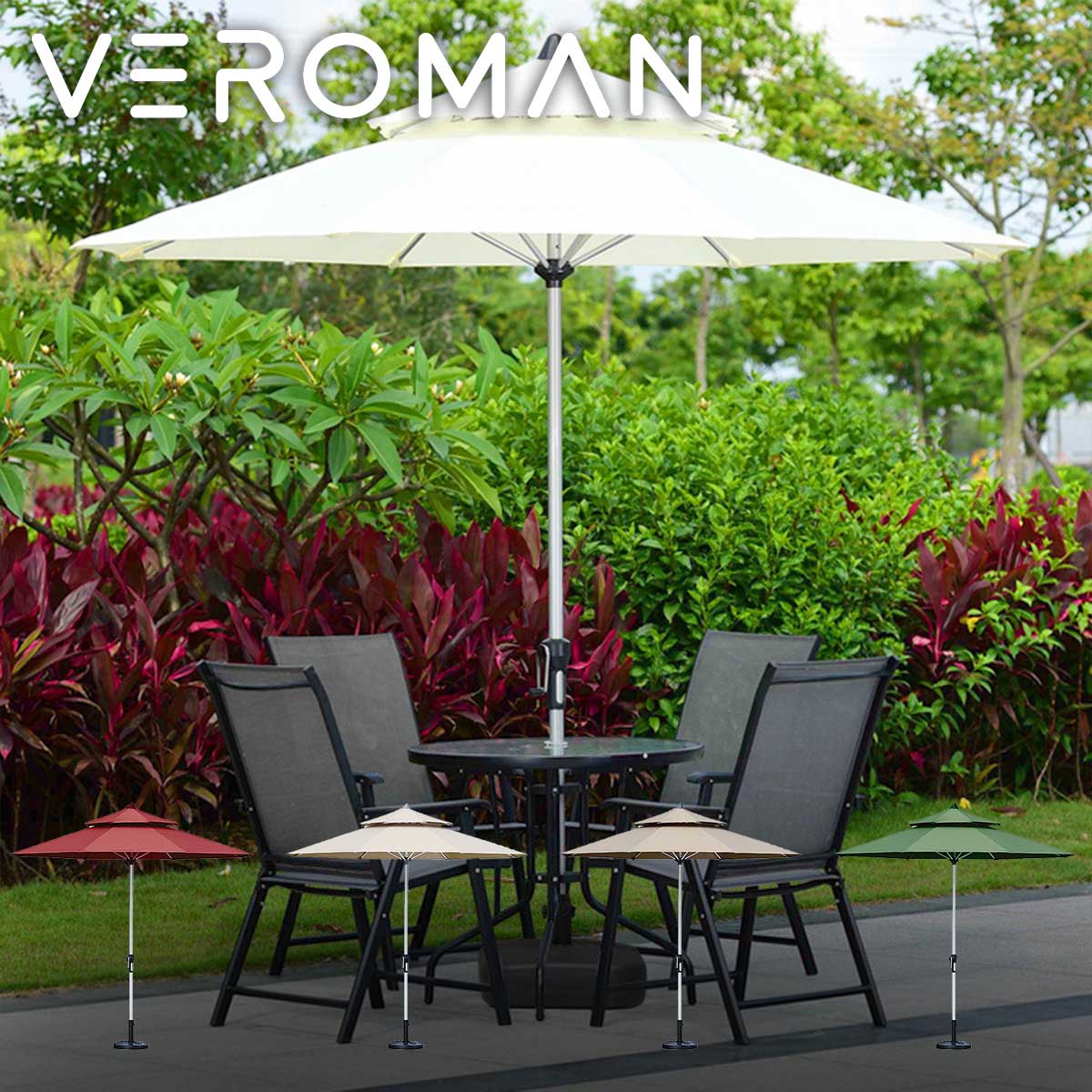 VeroMan パラソル プールサイドパラソル ダブルトップ ビーチパラソル サンシェード シェード 日傘 日..