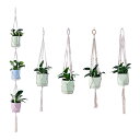 VeroMan ハンギング プランター 植木鉢 吊るす プラントハンガー 5種類セット 観葉植物 縄 ロープ 天井掛け 韓国インテリア