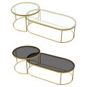 VeroMan ネストテーブル サイドが光る センターテーブル リビングテーブル ローテーブル 光る テーブル セット 机 強化ガラス 韓国インテリア