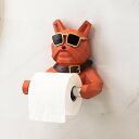 VeroMan ブルドッグ トイレットペーパー ホルダー トイレ タオル掛け ペーパーホルダー アニマル 動物 犬 ドッグ パグ オブジェ 雑貨 韓国インテリア