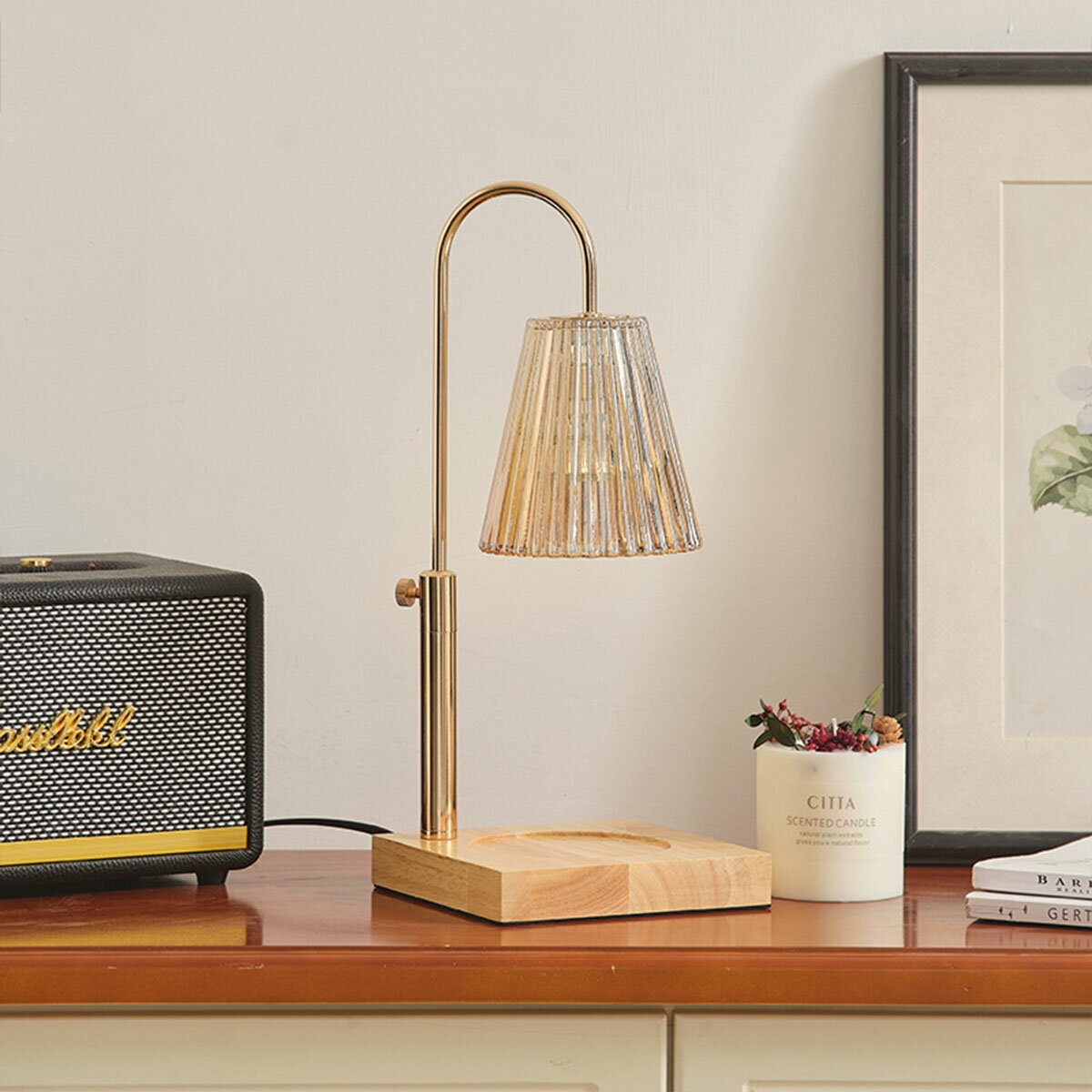 VeroMan キャンドルウォーマー ライト ランプ 香りが楽しめる 3段階調光 アロマディフューザー 卓上ラ..