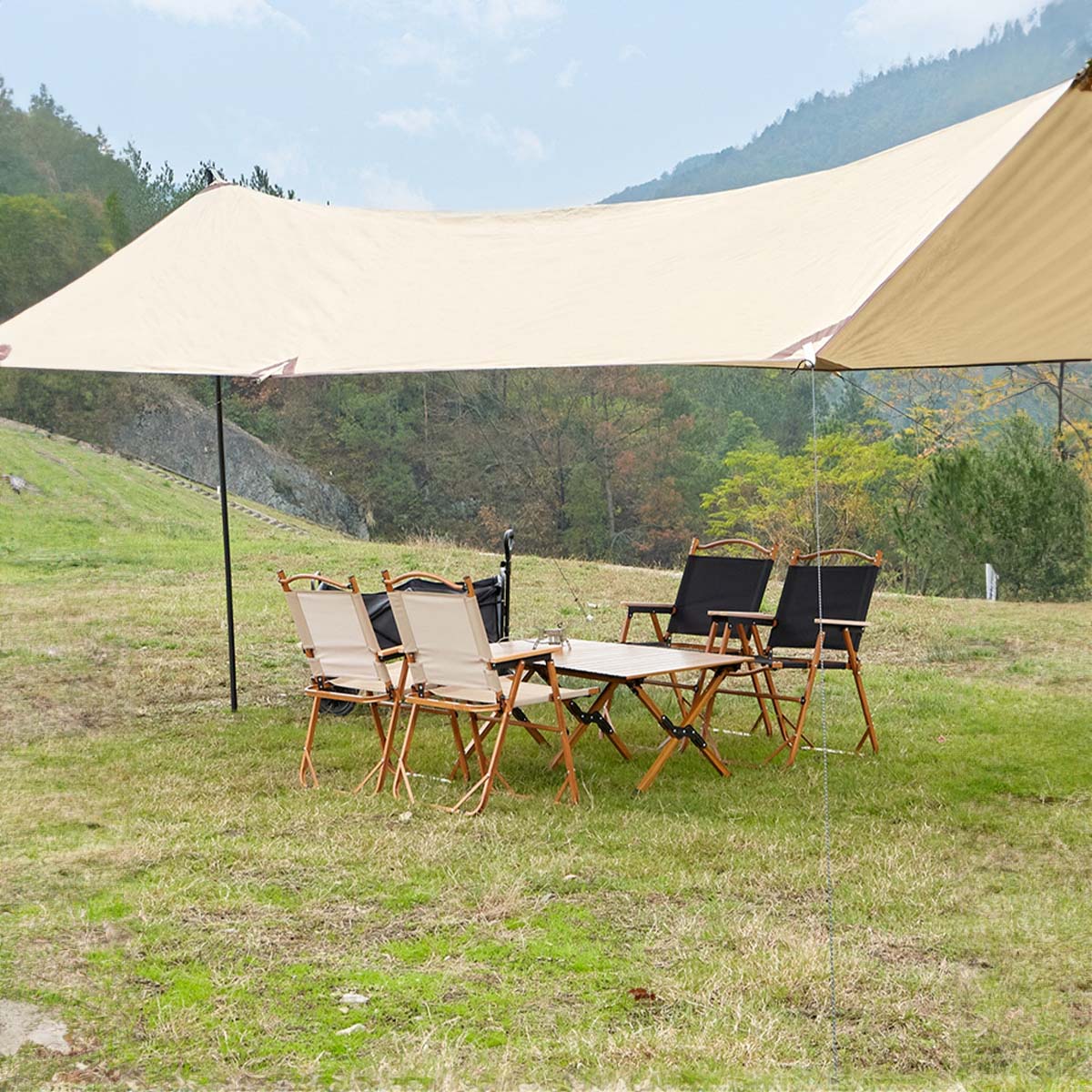 [ブラウン] VeroMan アウトドアテーブル キャンプテーブル アウトドア 折りたたみ テーブル 軽量 コン..