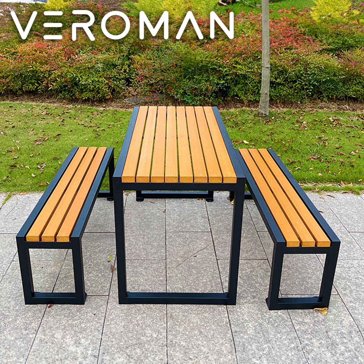VeroMan テーブルセット プラスチックウッド アウトドア用品 アウトドアテーブル 頑丈な耐久性を誇るス..