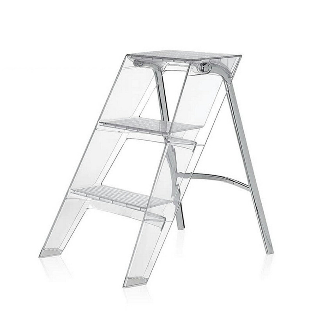 VeroMan 透き通る輝きが映える クリア脚立 折りたたみ式 踏み台 ステップ 3段 アクリル 梯子 凛とした佇まいが魅せるモダンデザイン 韓国インテリア