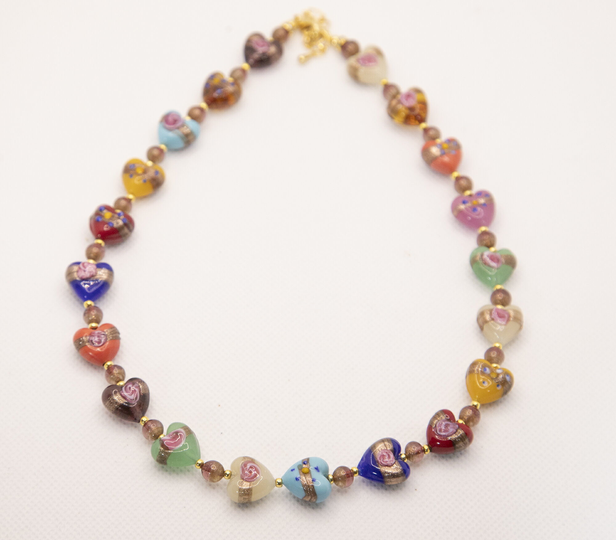 手作り ビーズキット フィオラートハートのネックレス ベネチアンビーズ ビーズアクセサリーネックレス ハンドメイド