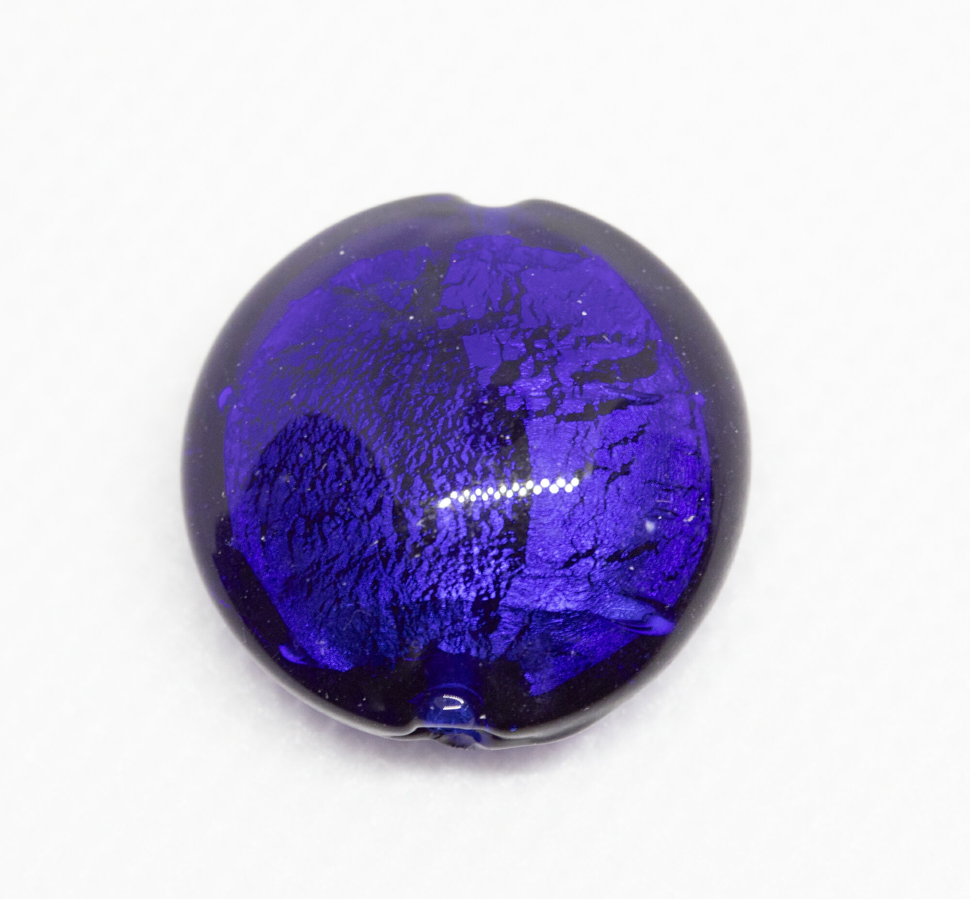 ベネチアンビーズ ディスコ グランデ ホワイトゴールド/コバルト ビーズストーン ハンドメイド ビーズアクセサリー