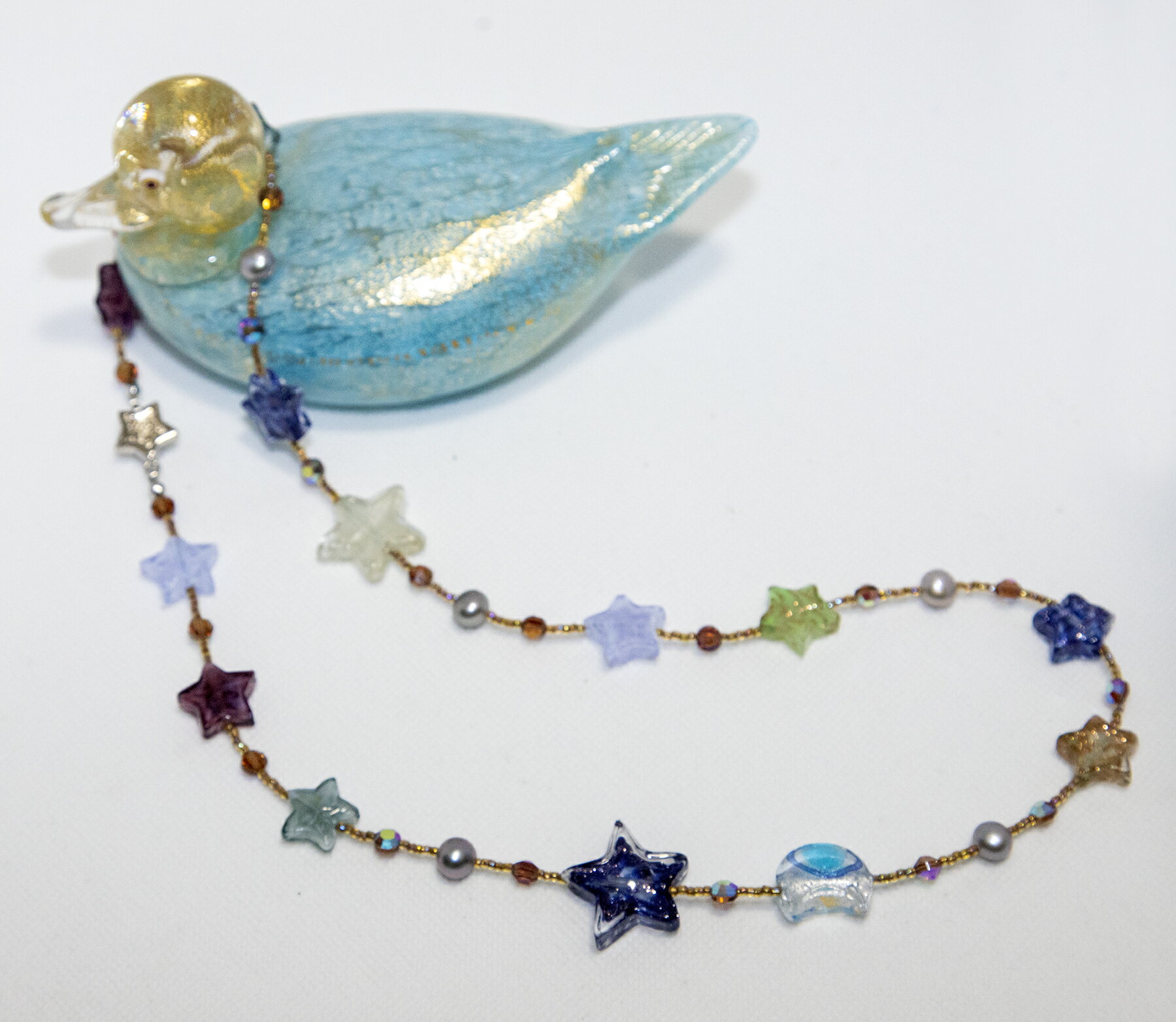 手作り ビーズキット ステラのネックレス ホワイトゴールド 62センチ ベネチアンビーズ ビーズアクセサ..