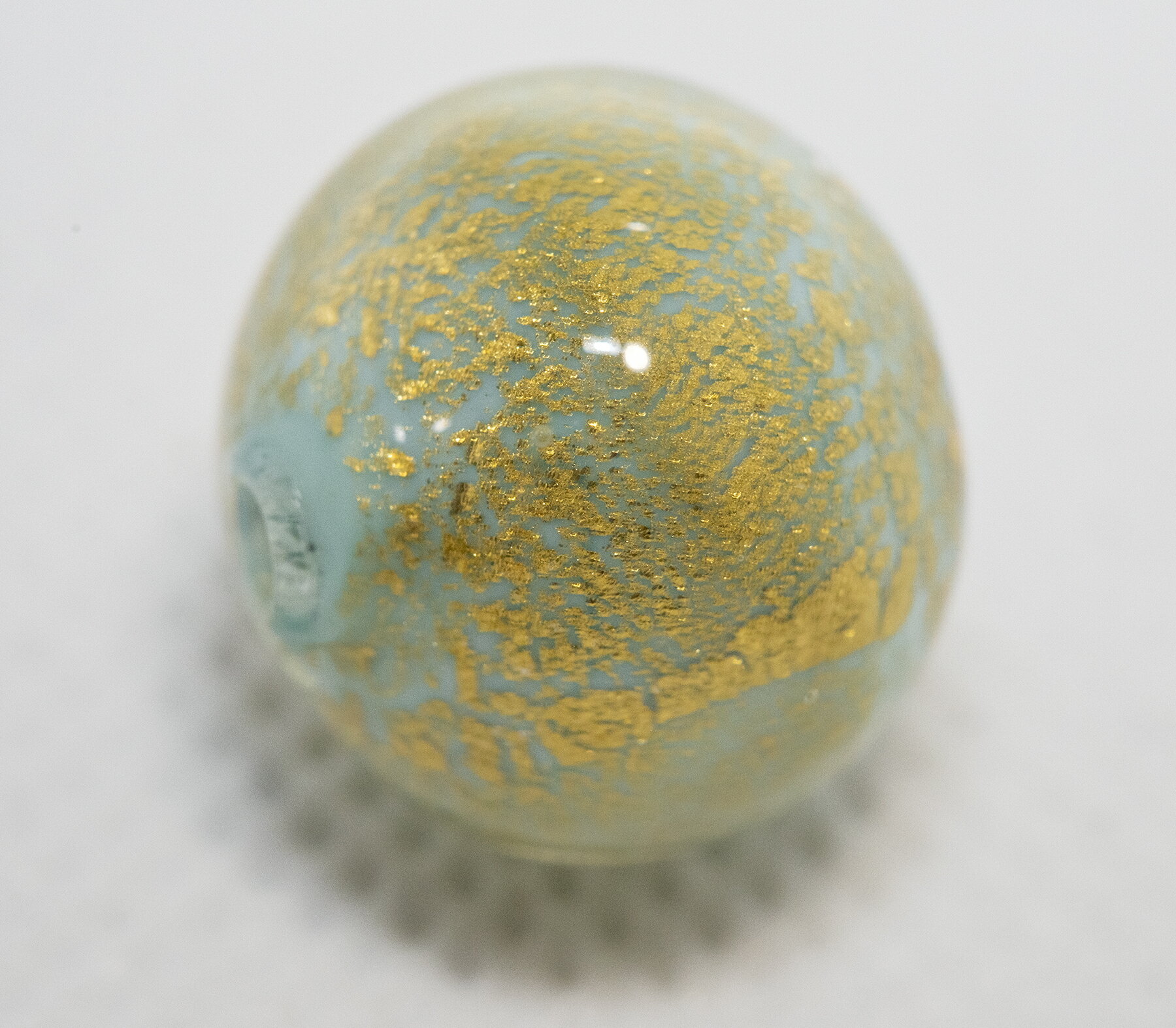 ベネチアンビーズ トンド 14ミリ オロロット ターコイズ アクセサリーパーツ ビーズトーン