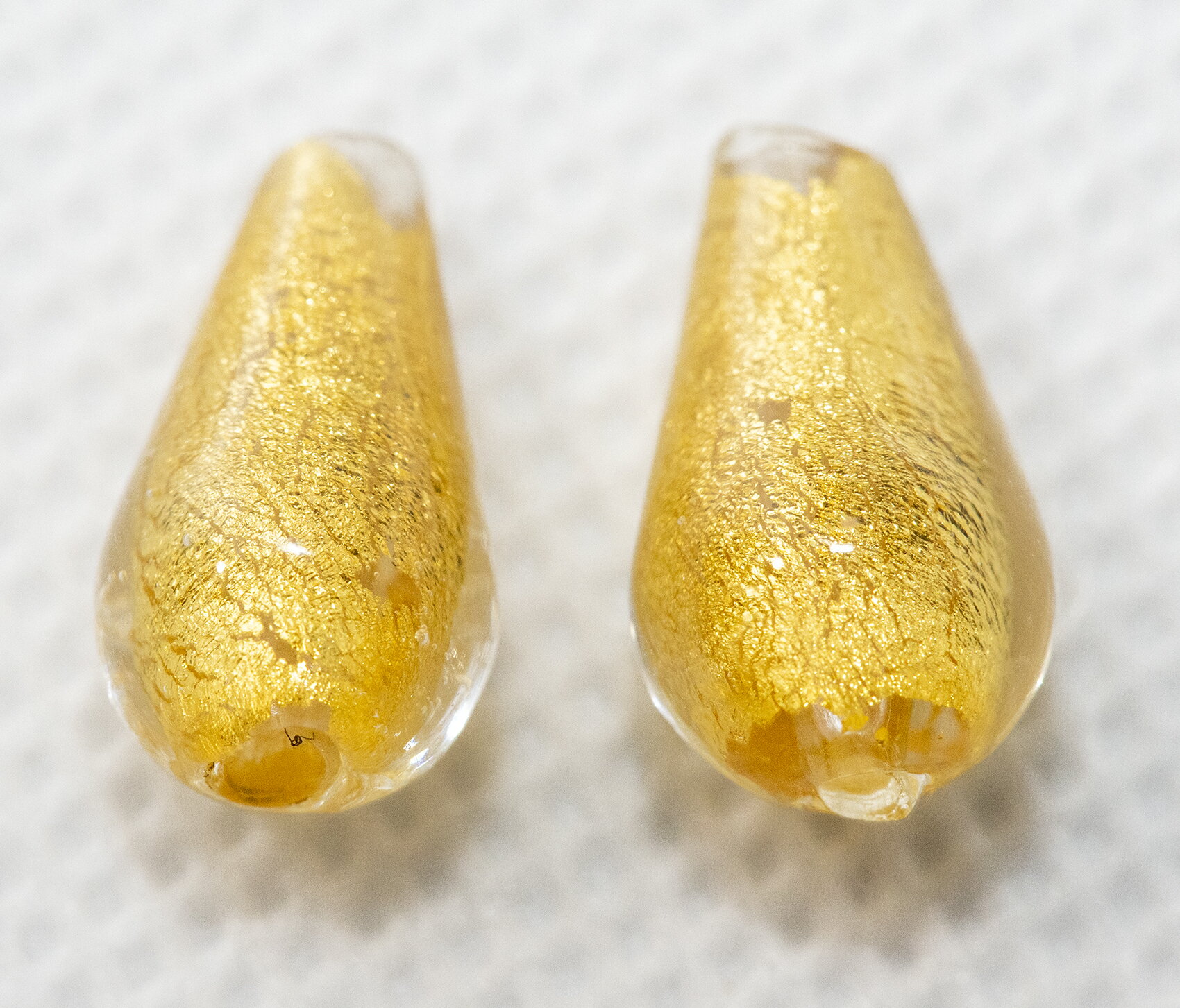 ベネチアンビーズ ミニゴッチャ ゴールド/クリスタル 2個入り アクセサリーパーツ ビーズアクセサリー