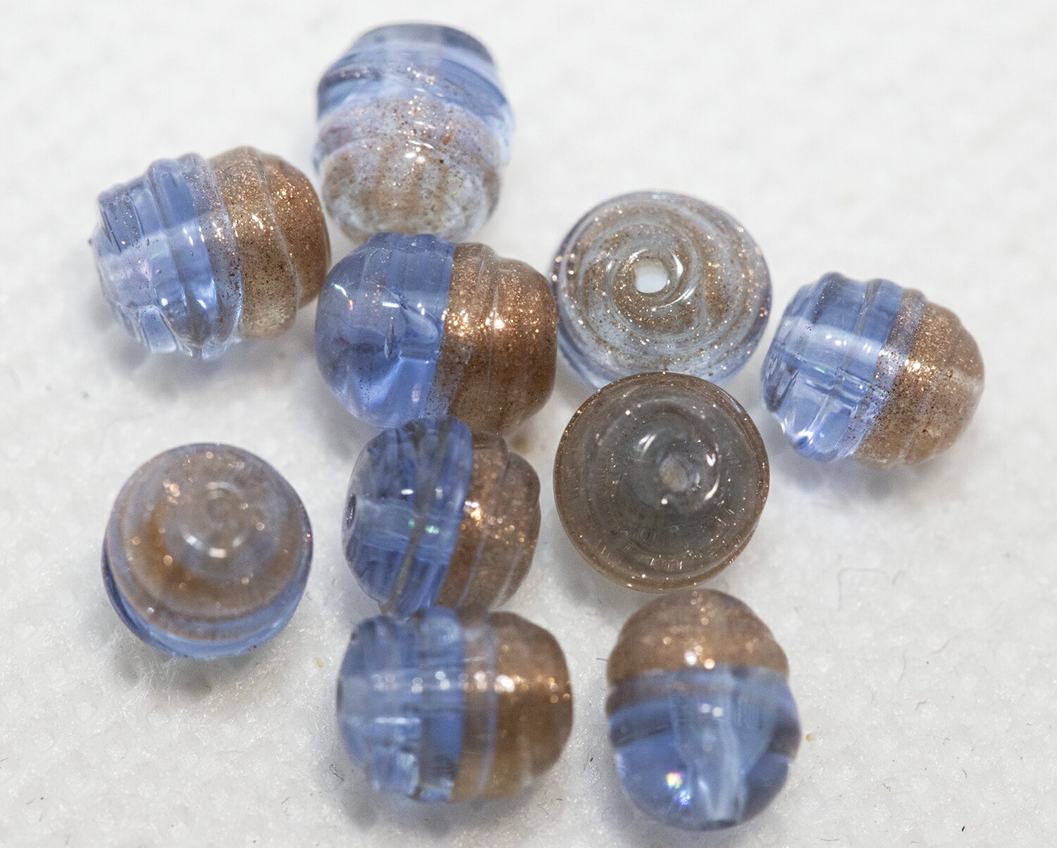 ベネチアンビーズ オセアニカ アヴェントゥリーナ/ブルイーノ 10個入り マシンメイド アクセサリーパーツ ビーズパーツ