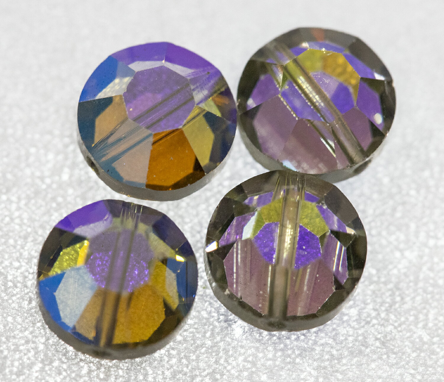 ヴィンテージ スワロフスキー ビーズ ブラックダイヤモンドAB #5100 8ミリ 4個 ビーズパーツ アクセサリーパーツ スワロ