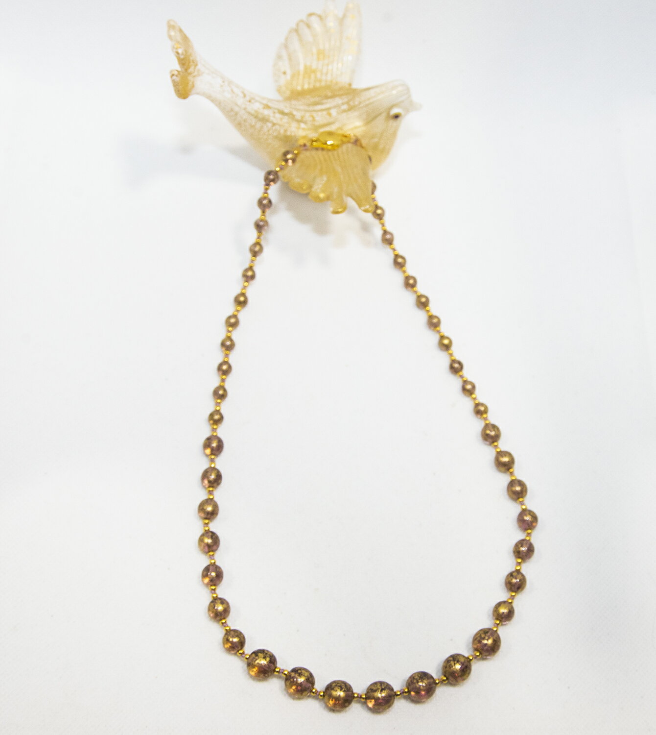 ベネチアンビーズ グラデーションネックレス スプリンクル ゴールド アメジスタ シルクコードネックレ..